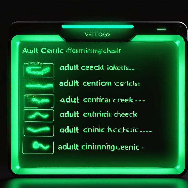 A stylized Clinician Vetting checklist on a glowing tablet screen
