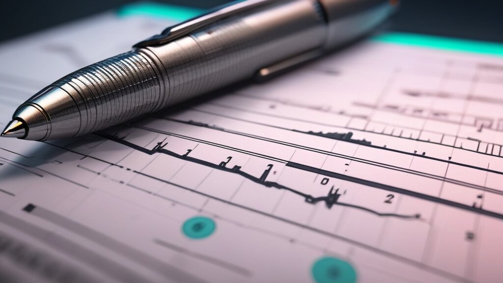 Macro shot of a high-quality pen on a detailed Symptom Data Log