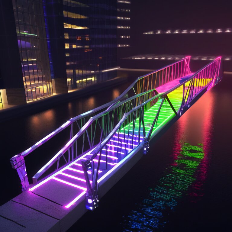 A stylized Workplace Support Bridge connecting digital and creative energies