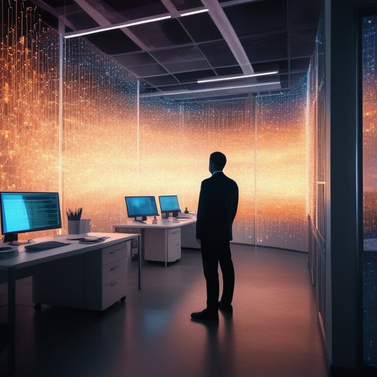 A professional surrounded by a glowing Support Field filtering out noise