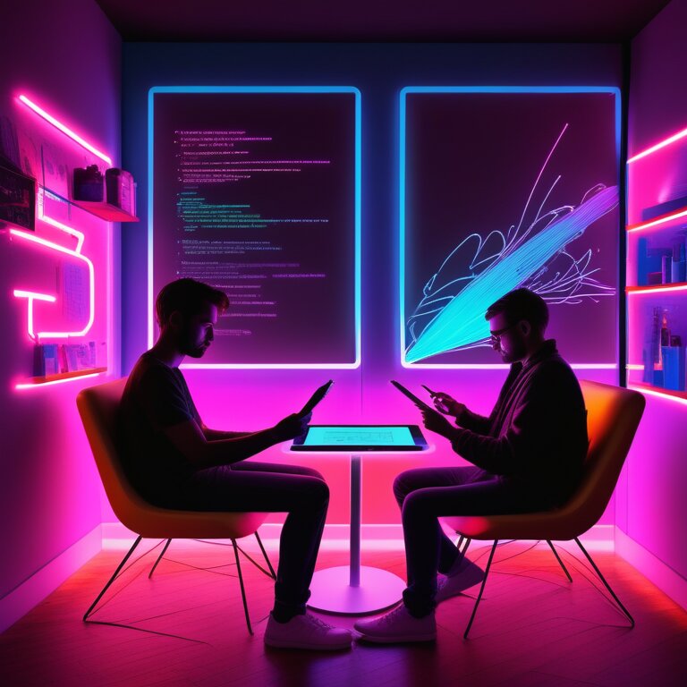 Two people sitting back-to-back in Parallel Play