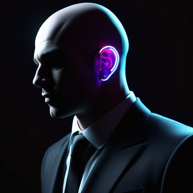 Riot putting on futuristic high-fidelity earplugs