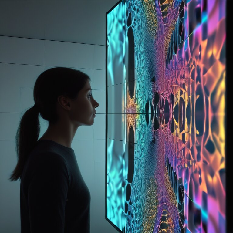 A person seeing their neural fractals in the Data Mirror